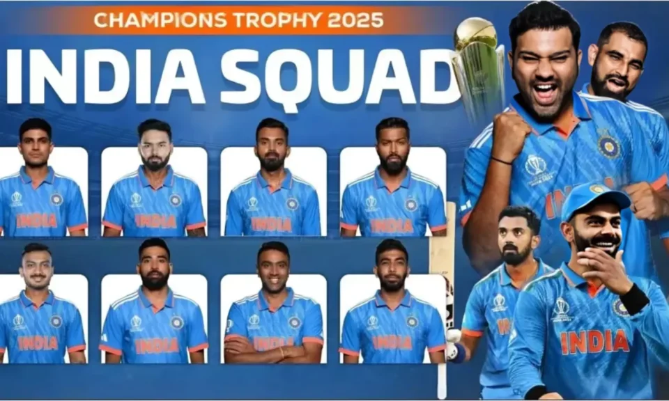 चॅम्पियन्स ट्रॉफीसाठी भारताचा संघ जाहीर! उपकर्णधारपदी ‘या’ युवा खेळाडूची लागली वर्णी