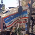 nine vehicles crushed in a collision between ready mixer vehicles in vijayanagar kalyan east